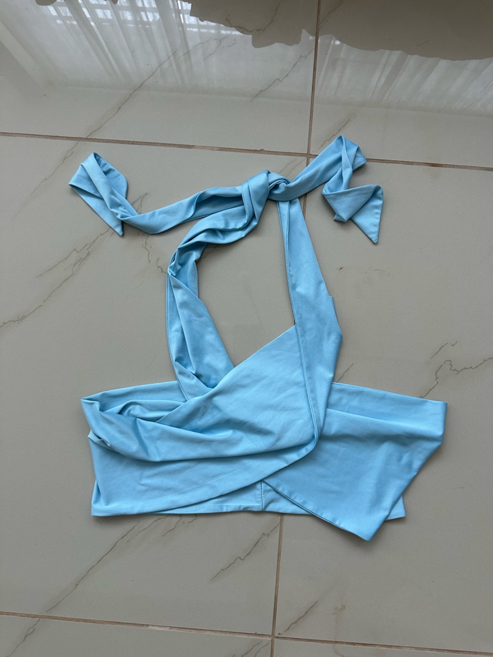 Light Blue Halter Crop Top